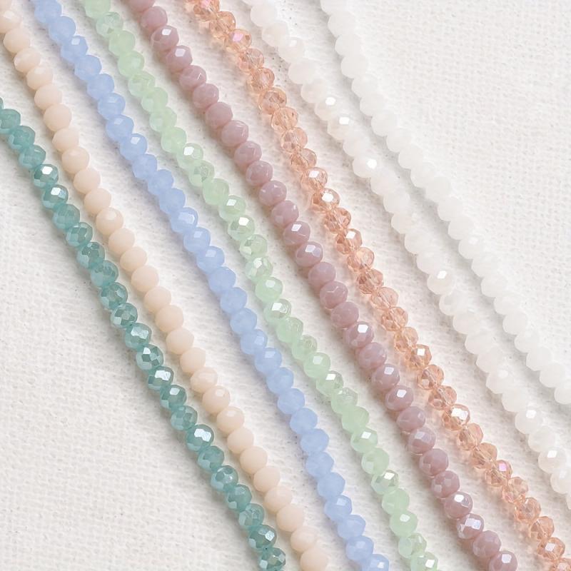120pcs Crystal Czech Glass Beads Rondelle Austria Faceted Loose Spacer Round Bea