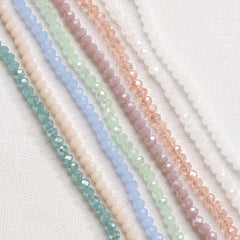120pcs Crystal Czech Glass Beads Rondelle Austria Faceted Loose Spacer Round Bea