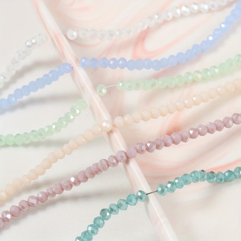 120pcs Crystal Czech Glass Beads Rondelle Austria Faceted Loose Spacer Round Bea