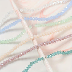 120pcs Crystal Czech Glass Beads Rondelle Austria Faceted Loose Spacer Round Bea