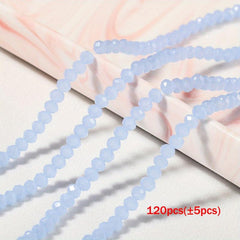 120pcs Crystal Czech Glass Beads Rondelle Austria Faceted Loose Spacer Round Bea