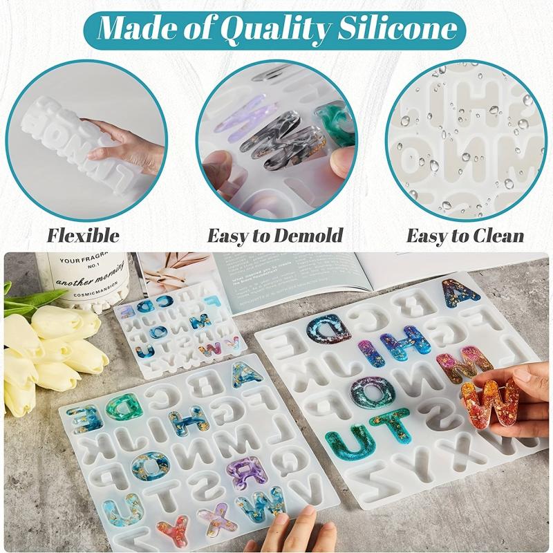 Silicone Letter Resin Molds - DIY Keychain Epoxy Casting