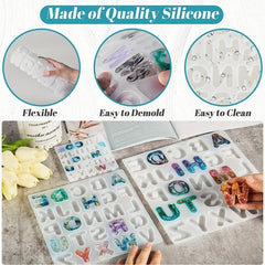 Silicone Letter Resin Molds - DIY Keychain Epoxy Casting