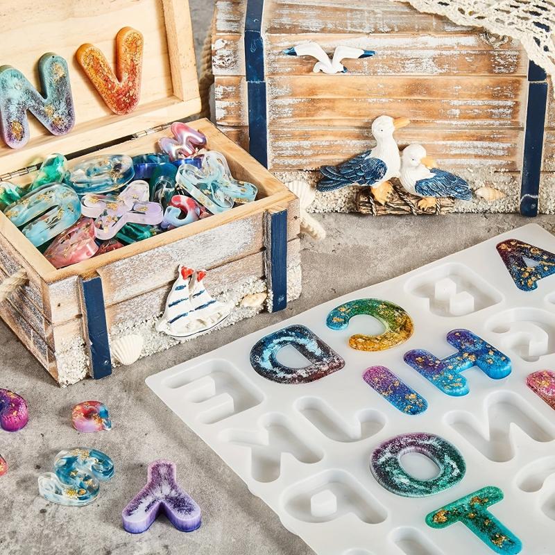 Silicone Letter Resin Molds - DIY Keychain Epoxy Casting