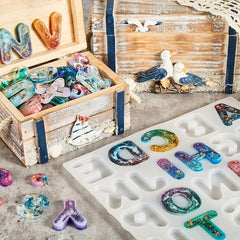 Silicone Letter Resin Molds - DIY Keychain Epoxy Casting