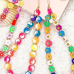 1140 Clay Beads Set Box with Elastic Thread, Flower & Fruit Spacer Beads
