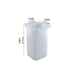 Striped Roman Cylindrical Silicone Candle Mold DIY Candle Holder Making