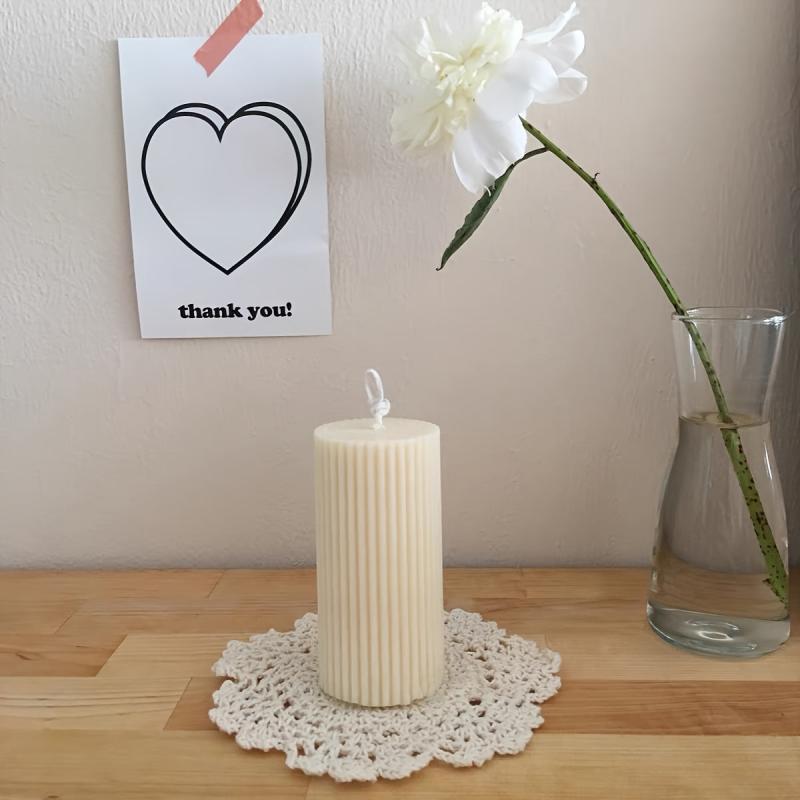 Striped Roman Cylindrical Silicone Candle Mold DIY Candle Holder Making