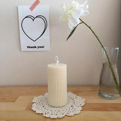 Striped Roman Cylindrical Silicone Candle Mold DIY Candle Holder Making