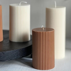 Striped Roman Cylindrical Silicone Candle Mold DIY Candle Holder Making