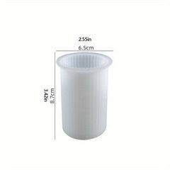 Striped Roman Cylindrical Silicone Candle Mold DIY Candle Holder Making