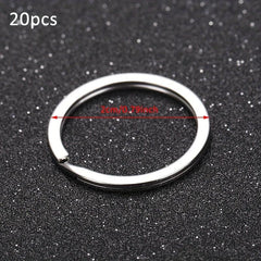20pcs Stainless Steel Split Key Rings 1.5 Jump Rings for Keychain