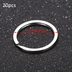 20pcs Stainless Steel Split Key Rings 1.5 Jump Rings for Keychain