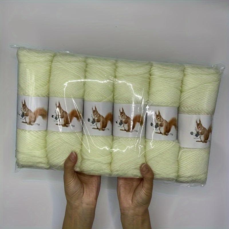 6pcs Bright Silk Squirrel Down High Ball Yarn - Hand Woven Medium Thick