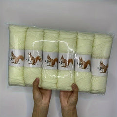6pcs Bright Silk Squirrel Down High Ball Yarn - Hand Woven Medium Thick