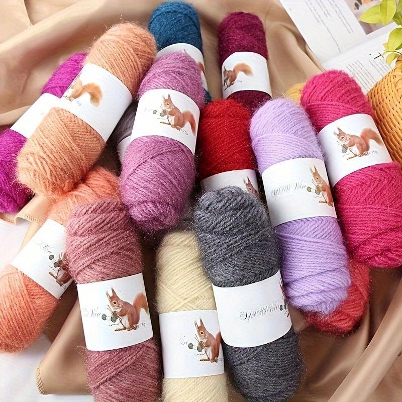 6pcs Bright Silk Squirrel Down High Ball Yarn - Hand Woven Medium Thick