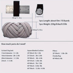 250g Chunky Cotton Yarn for Hand Knitting Crochet Soft Big DIY Arm Knitting