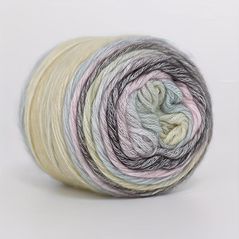 Gradient Cake Wool Yarn Rainbow Winter Sweater Scarf Hat Hand Knitting DIY