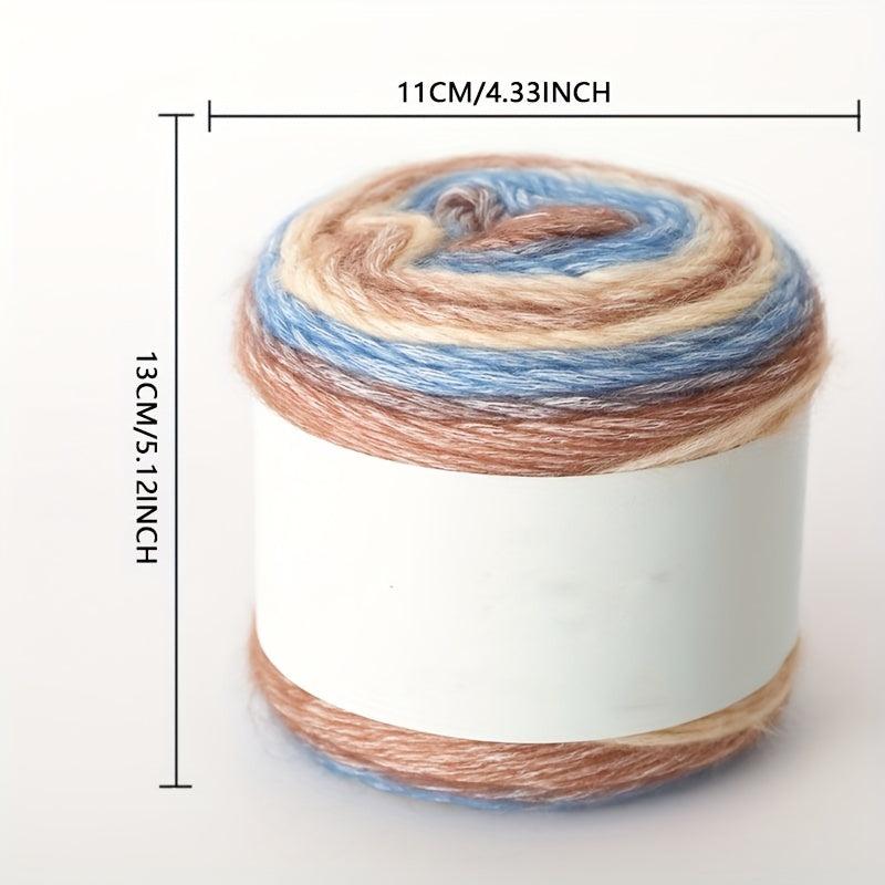 Gradient Cake Wool Yarn Rainbow Winter Sweater Scarf Hat Hand Knitting DIY