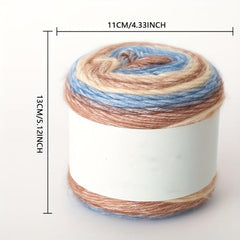 Gradient Cake Wool Yarn Rainbow Winter Sweater Scarf Hat Hand Knitting DIY