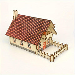 Wooden 3D Jigsaw Puzzle Cabin Model DIY Handcraft Kit Educational Kit