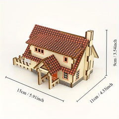 Wooden 3D Jigsaw Puzzle Cabin Model DIY Handcraft Kit Educational Kit