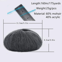 Soft Acrylic Mohair Yarn Plush Cashmere Yarn Hand Knitting Wool Crochet