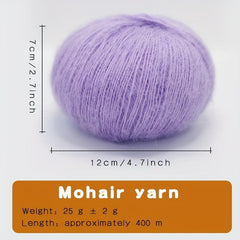 Soft Mohair Crocheting Yarn 25g 400m