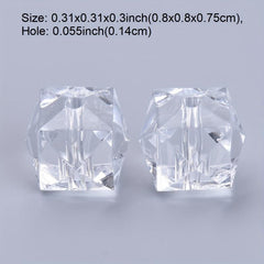 200Pcs 8mm Acrylic Transparent Square Beads for Jewelry Making