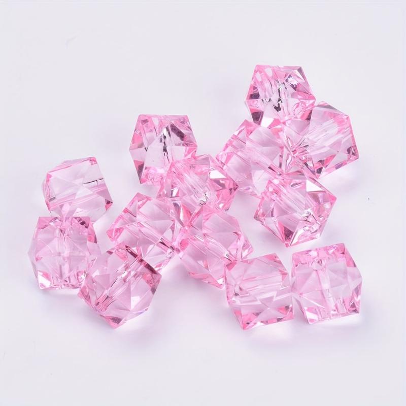 200Pcs 8mm Acrylic Transparent Square Beads for Jewelry Making