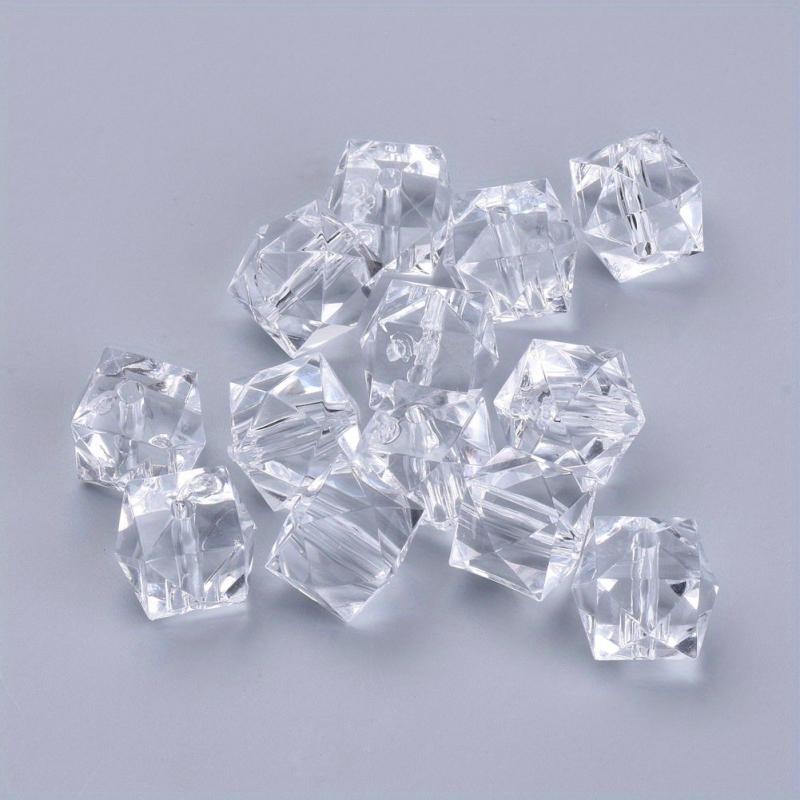 200Pcs 8mm Acrylic Transparent Square Beads for Jewelry Making