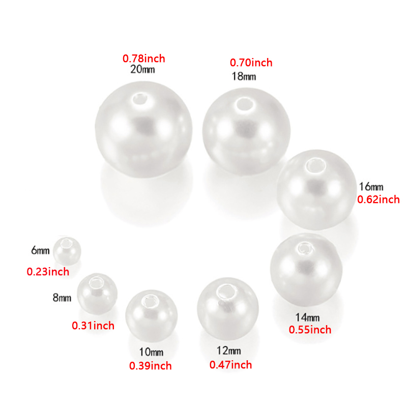 6-20mm Faux Pearl Beads ABS Beige DIY Clothing Beads