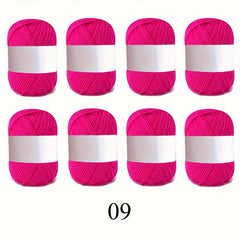 8pcs 4 ply Cotton Yarn for Knitting and Crocheting 25g pc