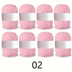 8pcs 4 ply Cotton Yarn for Knitting and Crocheting 25g pc