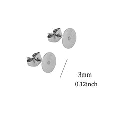 50 Sets Stainless Steel Flatback Ear Pin Set Ear Studs Holder Hypoallergenic DIY