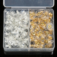 100pcs Earrings Back Stoppers Jewelry Set Mixed Shape Ear Clog Ear Stud Plug DIY