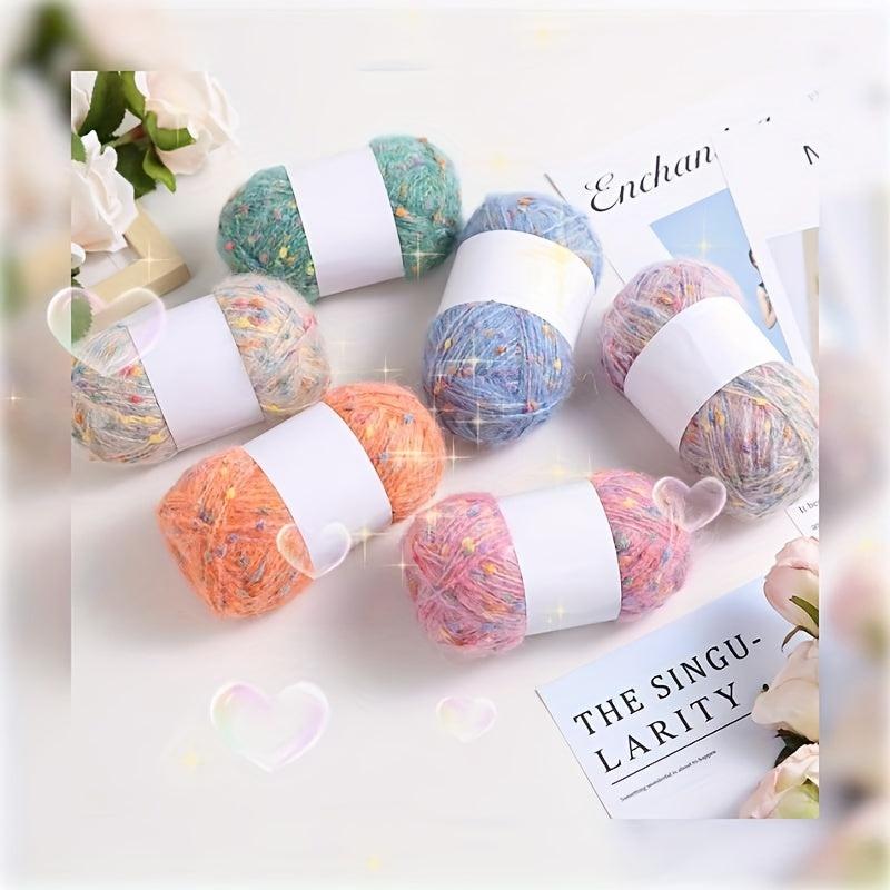 Colorful Dot Polar Fleece Hand-woven Yarn for DIY Knitting, Crocheting - 1pc