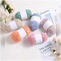 Colorful Dot Polar Fleece Hand-woven Yarn for DIY Knitting, Crocheting - 1pc