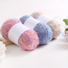 Colorful Dot Polar Fleece Hand-woven Yarn for DIY Knitting, Crocheting - 1pc