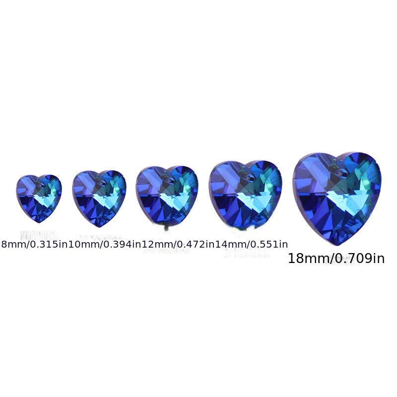 Heart Glass Crystal Beads AB Rainbow Peach For Necklace Pendant DIY Bracelet