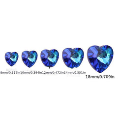Heart Glass Crystal Beads AB Rainbow Peach For Necklace Pendant DIY Bracelet