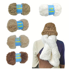 4pcs Mink Fleece Faux Mink Fur Yarn for DIY Knitting and Crocheting