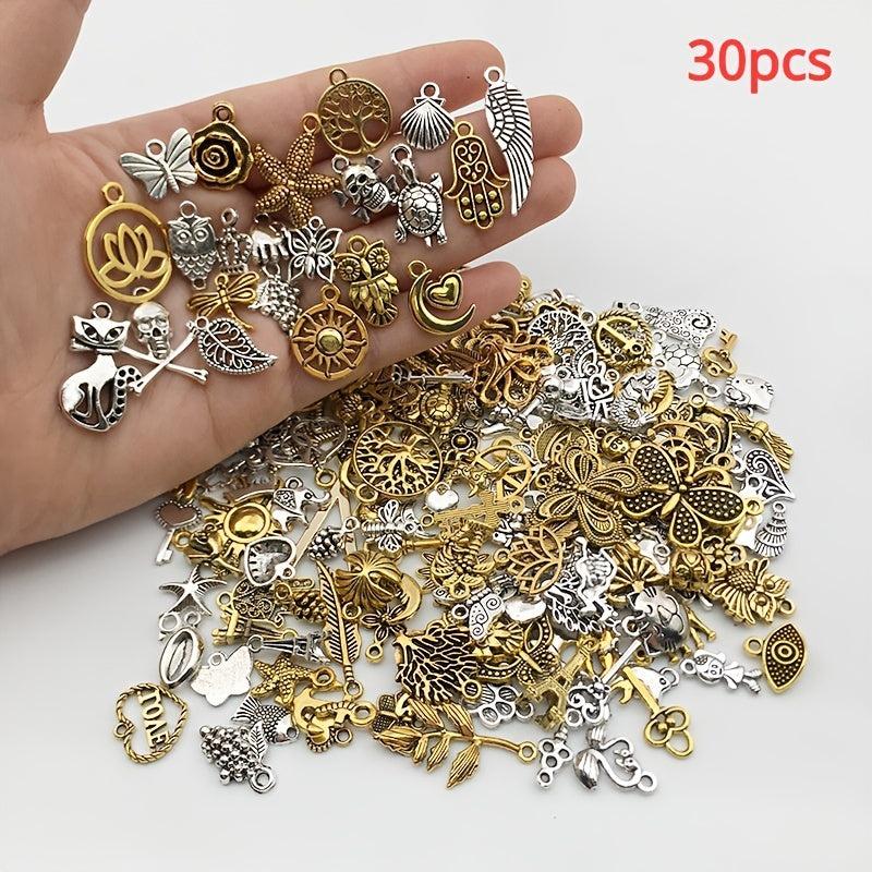 30 Sets Alloy Silver Pendant Earrings DIY Jewelry Accessories