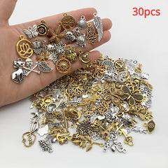 30 Sets Alloy Silver Pendant Earrings DIY Jewelry Accessories