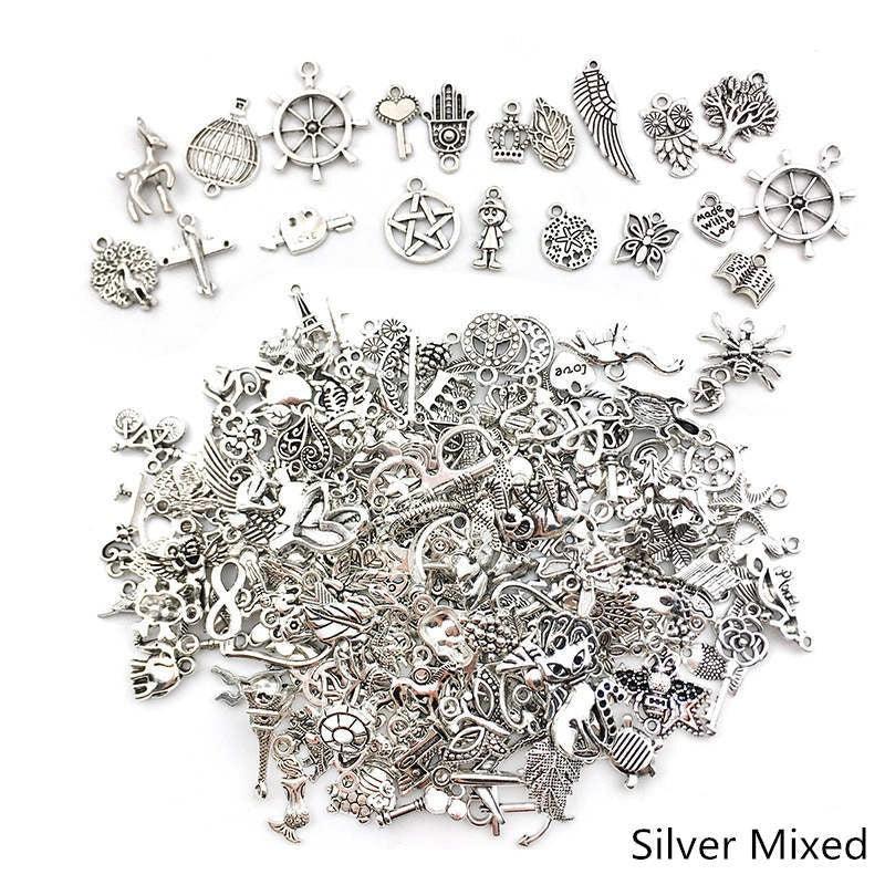 30 Sets Alloy Silver Pendant Earrings DIY Jewelry Accessories