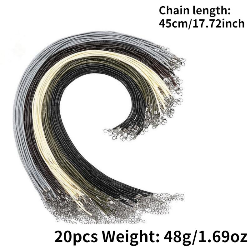 20PCS Leather Chains Pendant Charms Cord Jewelry Findings String Cord Necklace