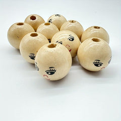 Smiling Face Wooden Beads for DIY Jewelry Making