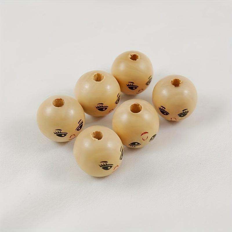 Smiling Face Wooden Beads for DIY Jewelry Making