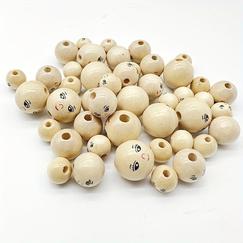 Smiling Face Wooden Beads for DIY Jewelry Making