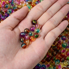 50pcs 0.31in Acrylic Stone Beads Glitter Loose Beads for Jewelry Making DIY